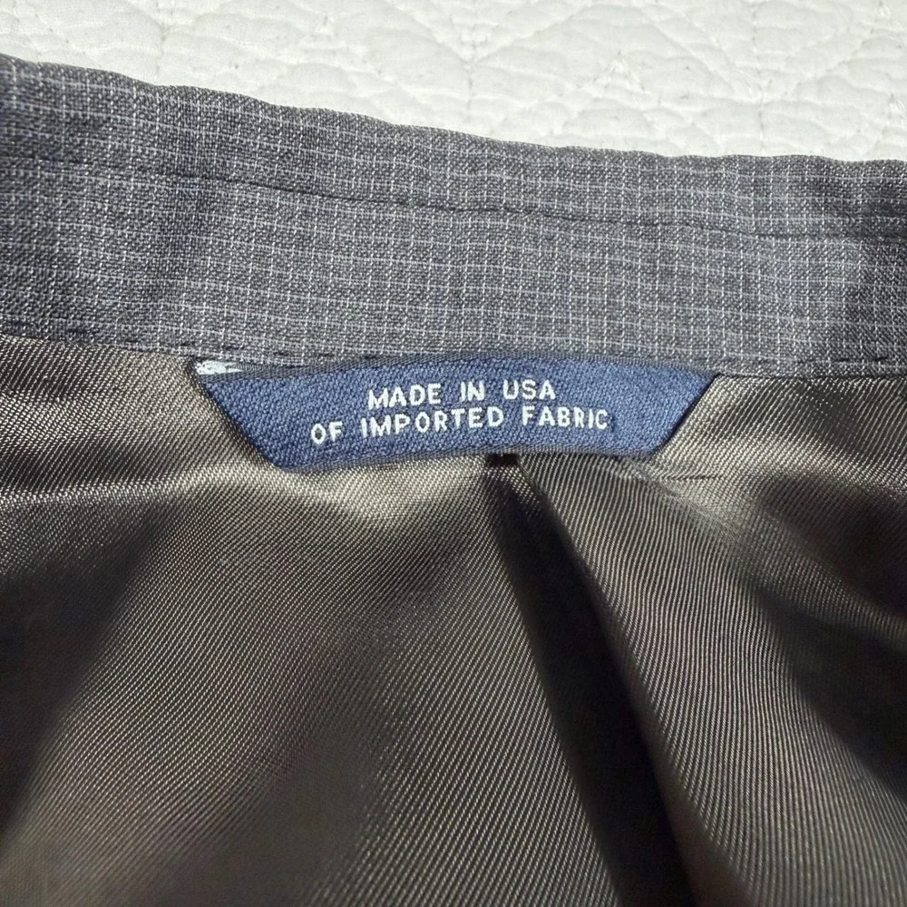 Vtg Brooks Brothers Men Suit Jacket Blazer 44/39 REG Dark Gray Wool Made in USA*